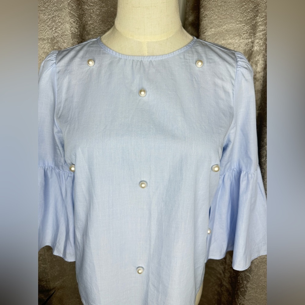 Zara Basic Collection Elegant Pearls Beading Flar… - image 3